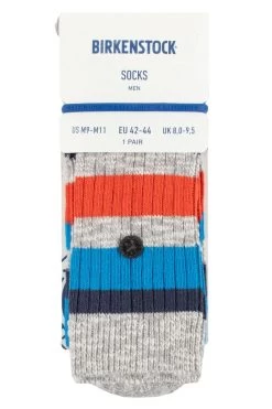 Mens 1 Pair Birkenstock Slub Striped Cotton Socks