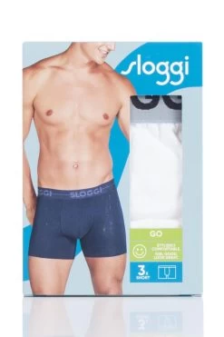 3 Pack Go Soft Waistband Comfort Cotton Longer Leg Boxer Shorts Men's - Sloggi