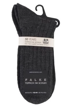 1 Pair Teppich Im Schuh 'Carpet In Shoe' Virgin Wool Ribbed Socks Men's - Falke