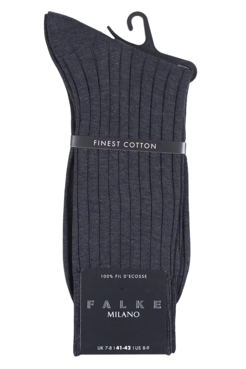 1 Pair Milano Rib 97% Fil D'Ecosse Cotton Socks Men's - Falke