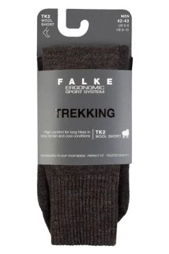 Mens 1 Pair Falke TK2 Wool Short Trekking Socks