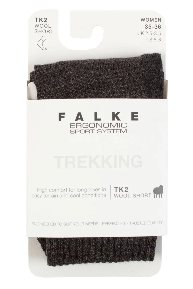 Ladies 1 Pair Falke TK2 Wool Short Trekking Socks