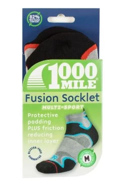 Mens And Ladies 1 Pair 1000 Mile Multi Sport Fusion Socklet Socks