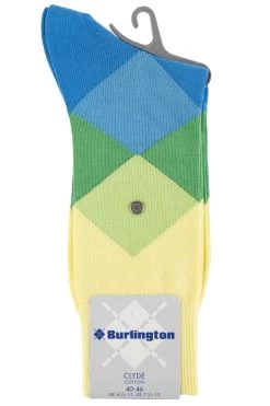 1 Pair Clyde Cotton All Over Blend Argyle Socks Men's - Burlington