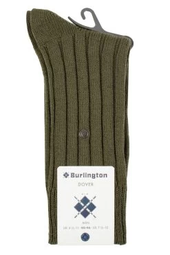 Mens 1 Pair Burlington Dover Virgin Wool Ribbed Socks