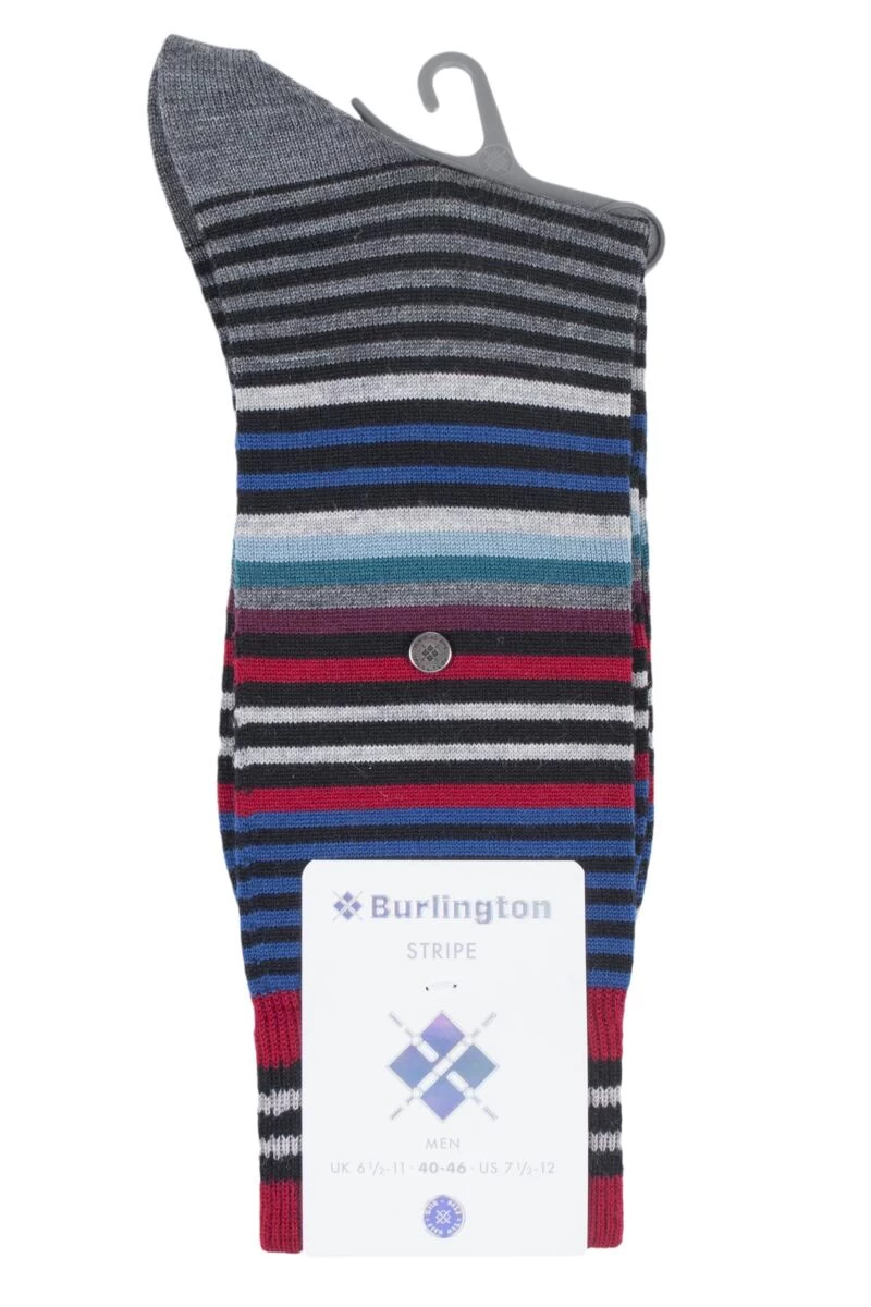 1 Pair Stripe Wool Socks Men's - Burlington