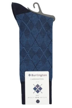 Mens 1 Pair Burlington Carrington Cotton Argyle Socks