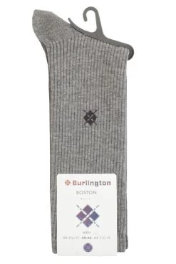 Mens 1 Pair Burlington Boston Organic Cotton Ribbed Socks
