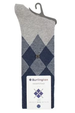 Mens 1 Pair Burlington Hampstead Cotton Argyle Socks