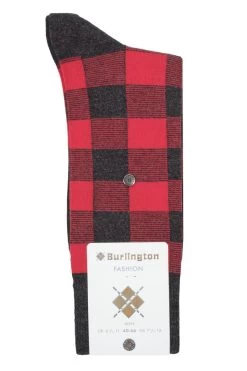 Mens 1 Pair Burlington Country Lumberjack Check Socks