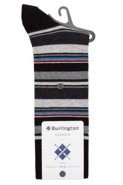 Mens 1 Pair Burlington Polo Stripe Cotton Socks