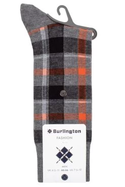 Mens 1 Pair Burlington Heritage Check Cotton Socks