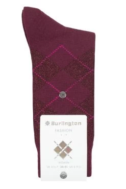 Ladies 1 Pair Burlington Marylebone Lurex Virgin Wool Socks