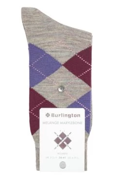 Ladies 1 Pair Burlington Marylebone Melange Virgin Wool Socks