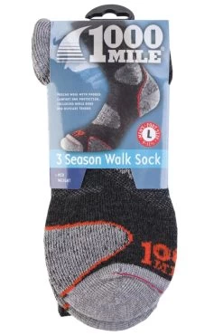 1 Pair 3 Seasons Merino Wool Walking Socks Unisex - 1000 Mile