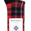 Ladies 1 Pair Burlington Modular Check Tartan Cotton Socks