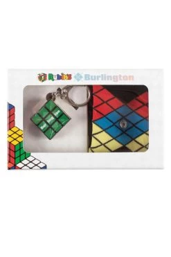 Mens 1 Pair Burlington Rubiks Cube Argyle Gift Boxed Cotton Socks With Keyring
