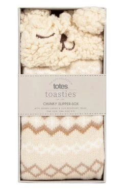 1 Pair Novelty Chunky Lined Socks Ladies - Totes