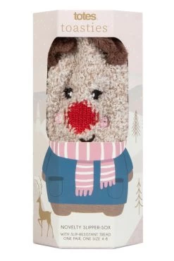 1 Pair Cosy Novelty Slipper Socks Ladies - Totes