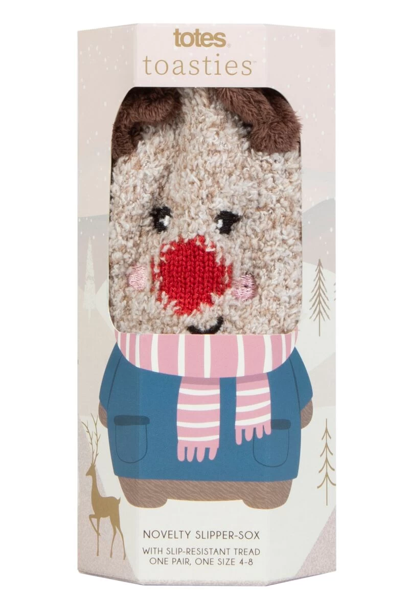 1 Pair Cosy Novelty Slipper Socks Ladies - Totes