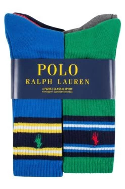 Mens 6 Pack Ralph Lauren Classic Sport Cushioned Socks