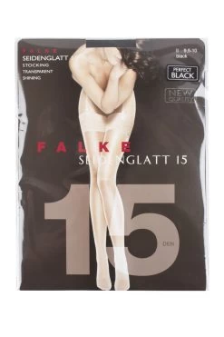 Ladies 1 Pair Falke Seidenglatt 15 Denier Lace Top Stockings