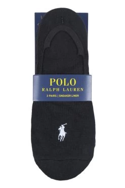 3 Pair Cotton No Show Socks Ladies - Ralph Lauren