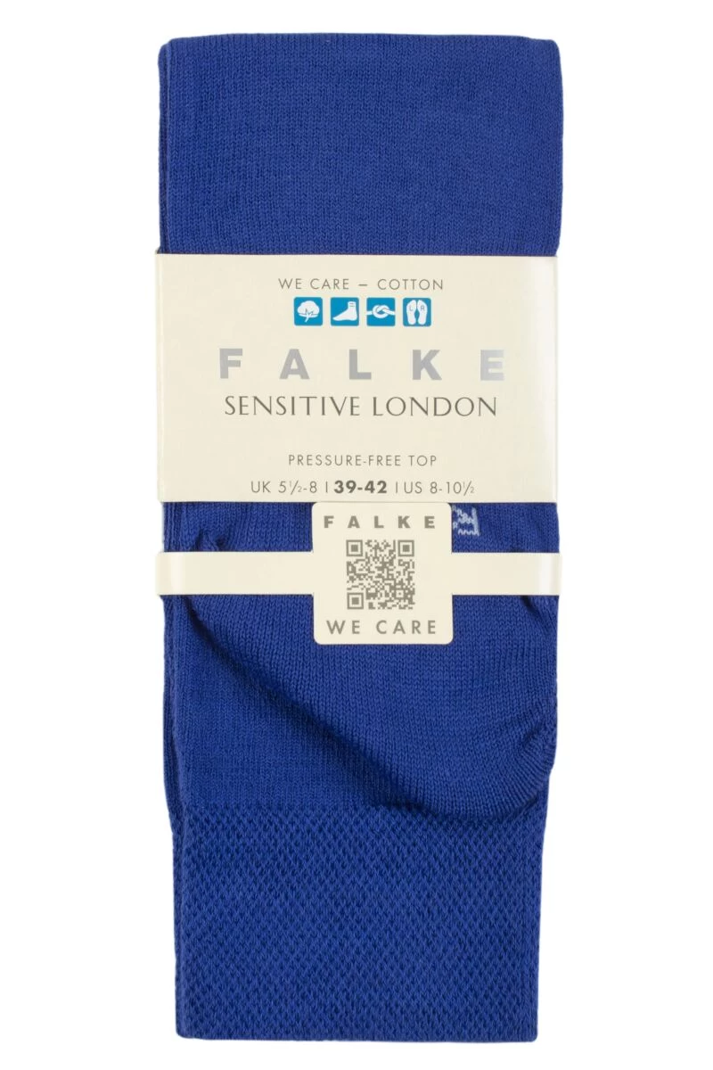 1 Pair Sensitive London Left And Right Comfort Cuff Cotton Socks Ladies - Falke