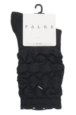 1 Pair Crumpled Diamond Rib Virgin Wool Socks Ladies - Falke