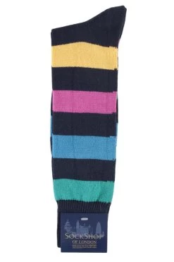 1 Pair Of London Bold Broad Stripe Cotton Socks Men's - SOCKSHOP Of London