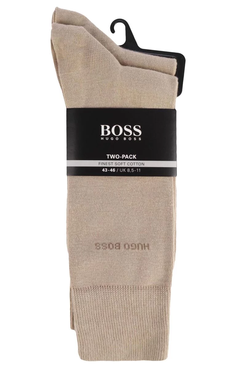 2 Pair BOSS Plain 75% Cotton Socks Men's - Hugo Boss