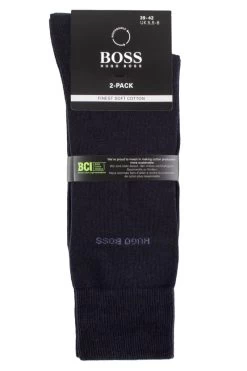 Mens 2 Pair BOSS Plain Cotton Socks