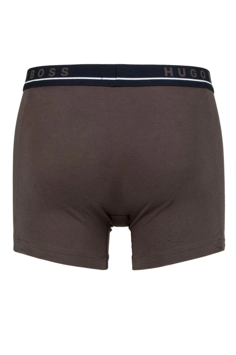 Mens 3 Pack BOSS Cotton Contrast Waistband Longer Leg Boxer Briefs - Image 2