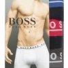 Mens 3 Pack BOSS Cotton Contrast Waistband Longer Leg Boxer Briefs