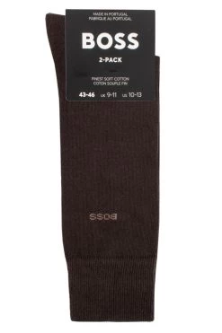 Mens 2 Pair BOSS Soft Cotton Plain Socks