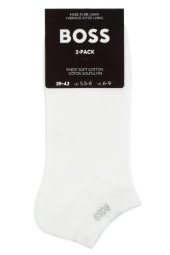 Mens 2 Pair BOSS Soft Cotton Plain Trainer Socks