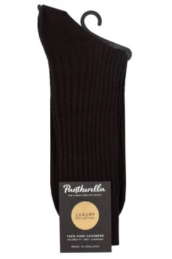 Mens 1 Pair Pantherella Knightsbridge 100% Pure Cashmere Ribbed Socks