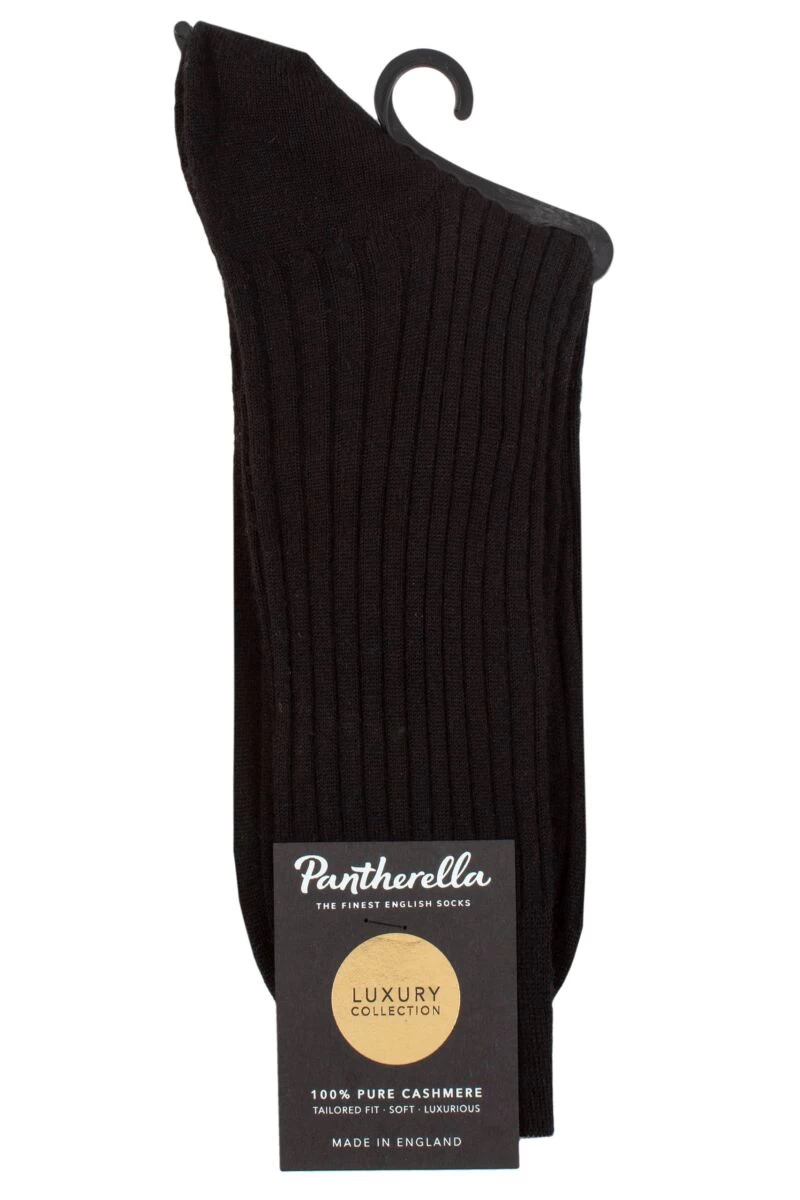 Mens 1 Pair Pantherella Knightsbridge 100% Pure Cashmere Ribbed Socks