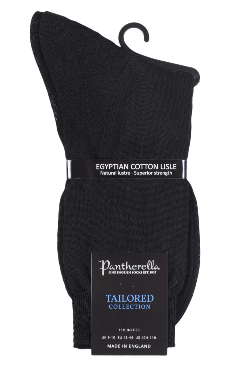 1 Pair Plain 100% Cotton Lisle Socks Men's - Pantherella