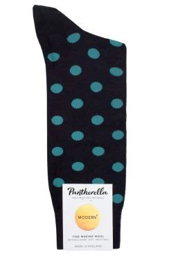 Mens 1 Pair Pantherella Helianthus Merino Wool All Overs Spots Socks