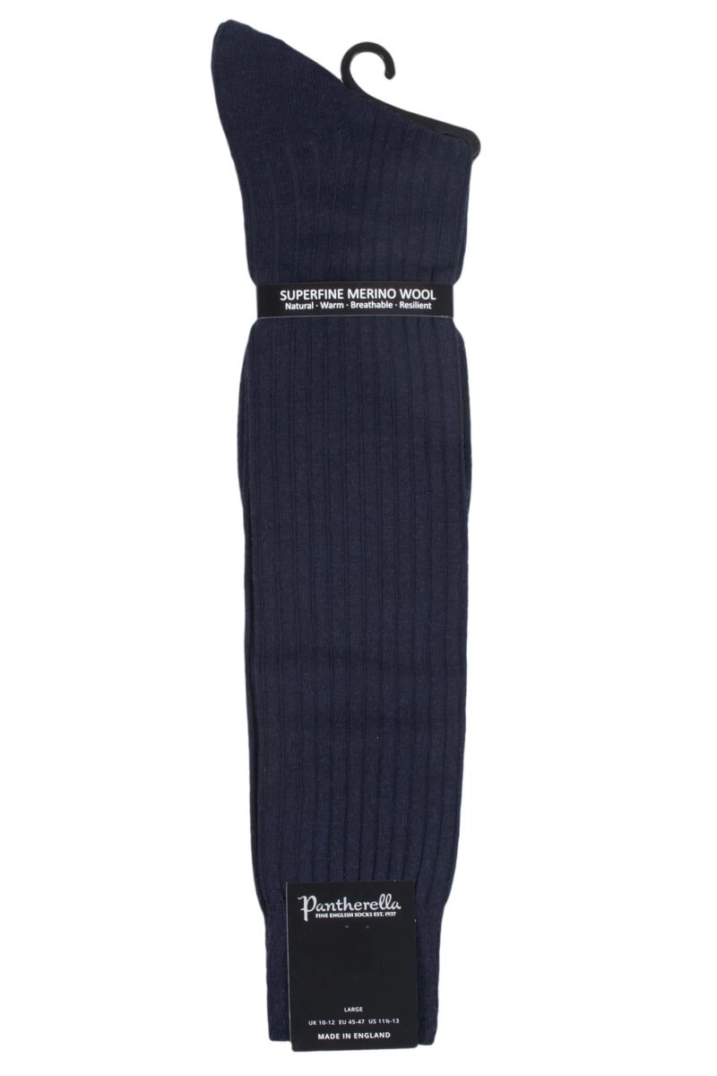 1 Pair Merino Wool Rib Knee High Socks Men's - Pantherella