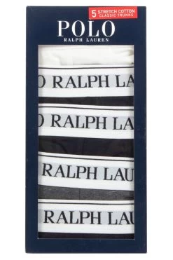 Mens 5 Pair Ralph Lauren Stretch Cotton Classic Trunks