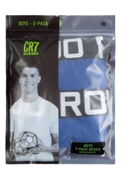 Boys 2 Pack CR7 Cotton Boxer Shorts