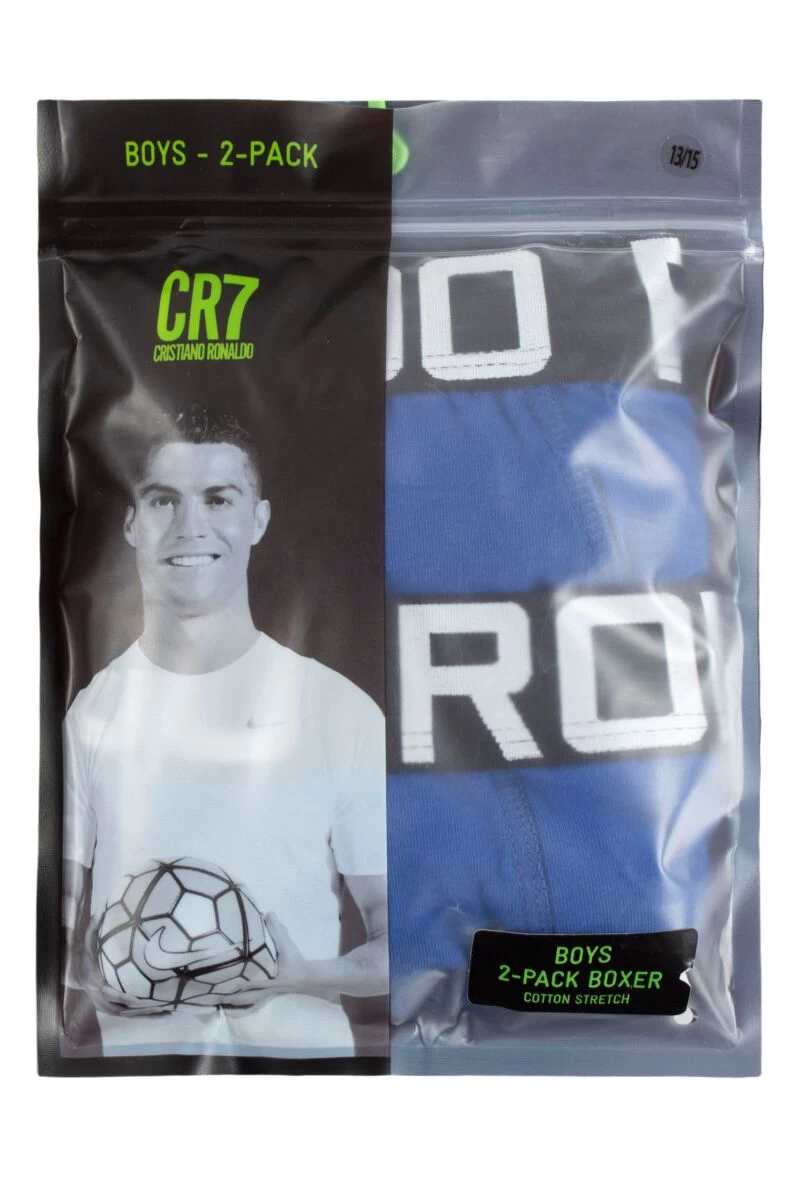 Boys 2 Pack CR7 Cotton Boxer Shorts