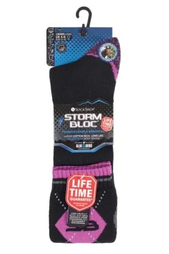 1 Pair With BlueGuard Equestrian Long Cotton Socks Ladies - Storm Bloc