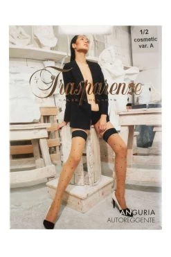 Ladies 1 Pair Trasparenze Anguria Sheer Spot Hold Ups
