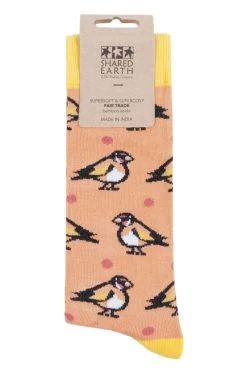 1 Pair Fair Trade Bamboo Goldfinches Socks Unisex - Shared Earth