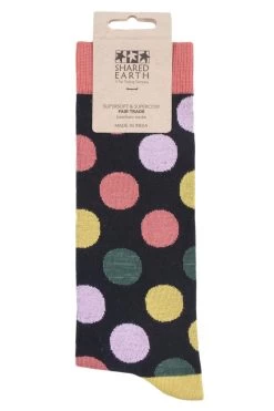 1 Pair Fair Trade Bamboo Polka Dots Socks Unisex - Shared Earth