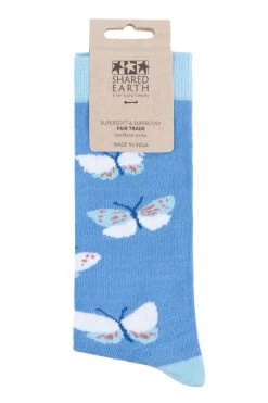 1 Pair Fair Trade Bamboo Butterflies Socks Unisex - Shared Earth