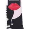 1 Pair LuLu Guinness Heart Face Bamboo/Cotton Socks Ladies - Lulu Guinness